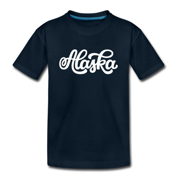 Alaska Toddler T-Shirt - Hand Lettered Alaska Toddler Tee - deep navy