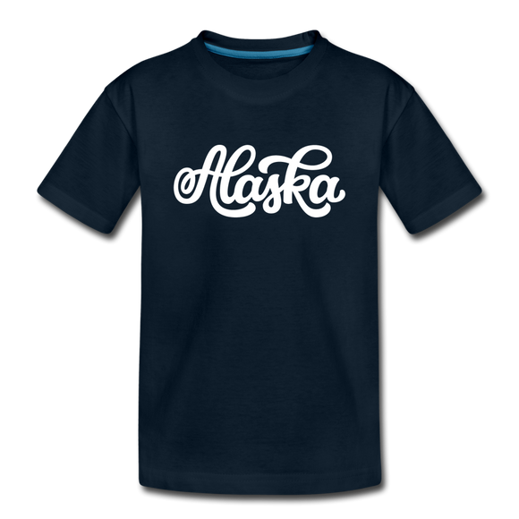 Alaska Toddler T-Shirt - Hand Lettered Alaska Toddler Tee - deep navy