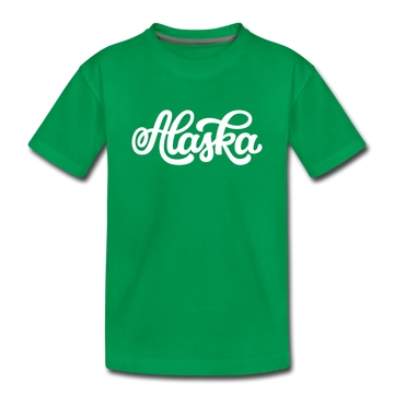 Alaska Toddler T-Shirt - Hand Lettered Alaska Toddler Tee - kelly green