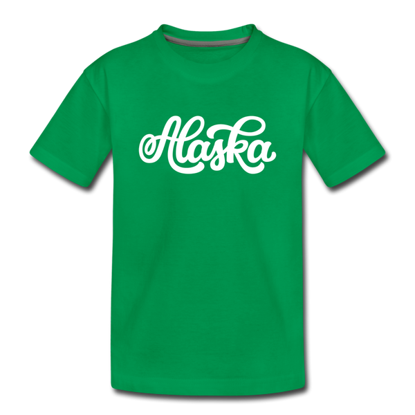 Alaska Toddler T-Shirt - Hand Lettered Alaska Toddler Tee - kelly green