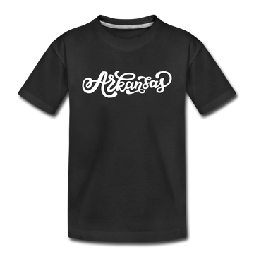 Arkansas Toddler T-Shirt - Hand Lettered Arkansas Toddler Tee - black