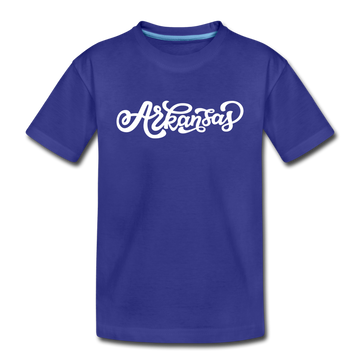 Arkansas Toddler T-Shirt - Hand Lettered Arkansas Toddler Tee - royal blue