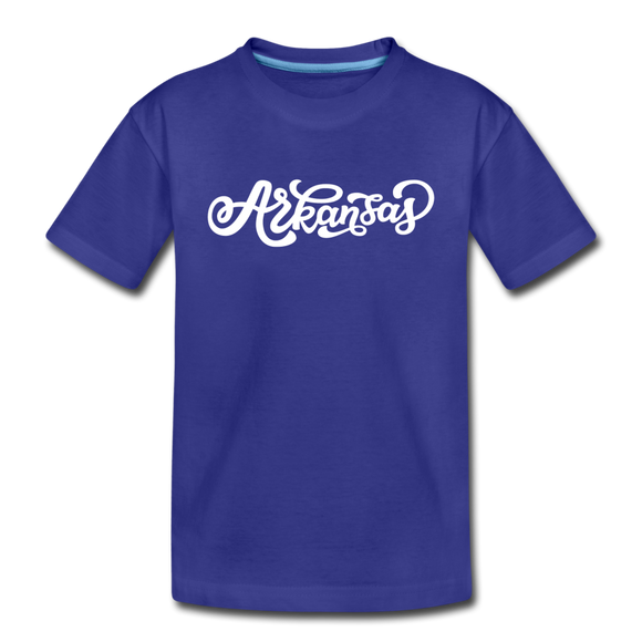 Arkansas Toddler T-Shirt - Hand Lettered Arkansas Toddler Tee - royal blue