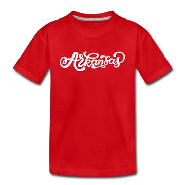 Arkansas Toddler T-Shirt - Hand Lettered Arkansas Toddler Tee - red