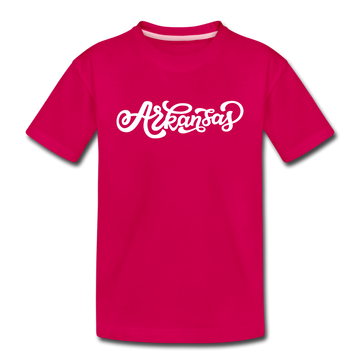 Arkansas Toddler T-Shirt - Hand Lettered Arkansas Toddler Tee - dark pink