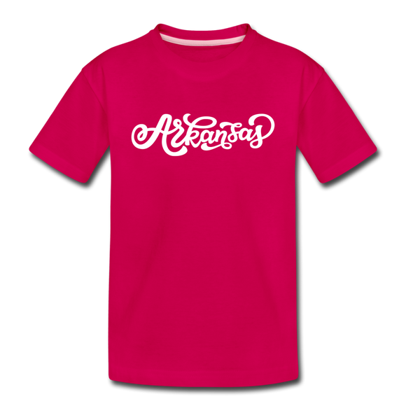 Arkansas Toddler T-Shirt - Hand Lettered Arkansas Toddler Tee - dark pink