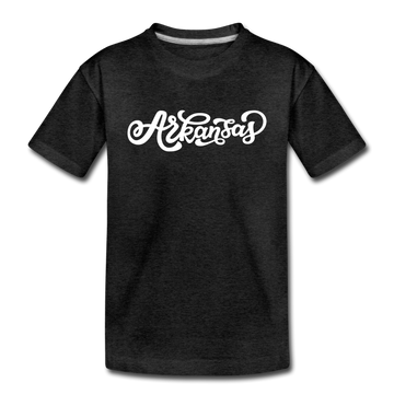Arkansas Toddler T-Shirt - Hand Lettered Arkansas Toddler Tee - charcoal gray