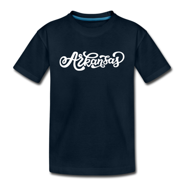 Arkansas Toddler T-Shirt - Hand Lettered Arkansas Toddler Tee - deep navy