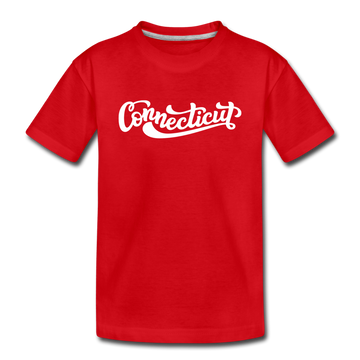 Connecticut Toddler T-Shirt - Hand Lettered Connecticut Toddler Tee - red