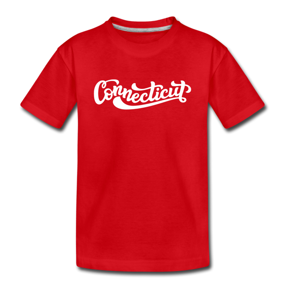 Connecticut Toddler T-Shirt - Hand Lettered Connecticut Toddler Tee - red