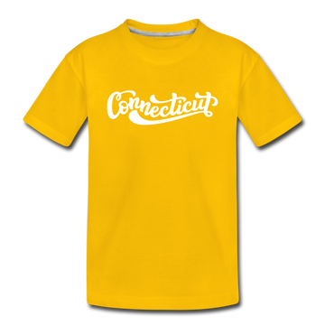 Connecticut Toddler T-Shirt - Hand Lettered Connecticut Toddler Tee - sun yellow
