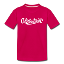 Connecticut Toddler T-Shirt - Hand Lettered Connecticut Toddler Tee - dark pink