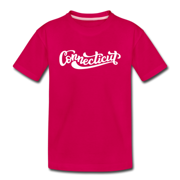 Connecticut Toddler T-Shirt - Hand Lettered Connecticut Toddler Tee - dark pink