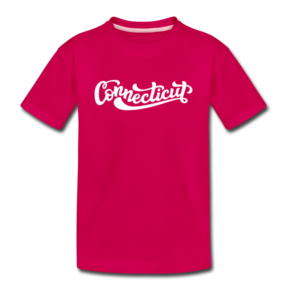 Connecticut Toddler T-Shirt - Hand Lettered Connecticut Toddler Tee - dark pink