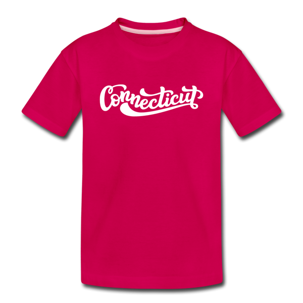 Connecticut Toddler T-Shirt - Hand Lettered Connecticut Toddler Tee - dark pink