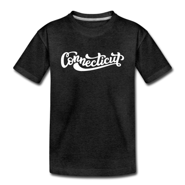 Connecticut Toddler T-Shirt - Hand Lettered Connecticut Toddler Tee - charcoal gray
