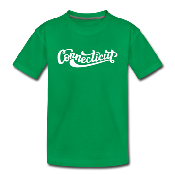 Connecticut Toddler T-Shirt - Hand Lettered Connecticut Toddler Tee - kelly green