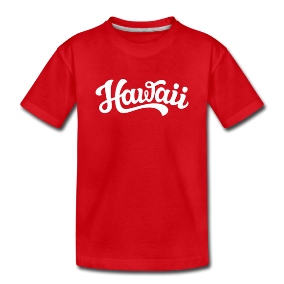 Hawaii Toddler T-Shirt - Hand Lettered Hawaii Toddler Tee - red