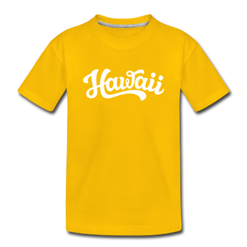 Hawaii Toddler T-Shirt - Hand Lettered Hawaii Toddler Tee - sun yellow
