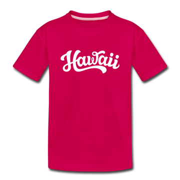 Hawaii Toddler T-Shirt - Hand Lettered Hawaii Toddler Tee - dark pink