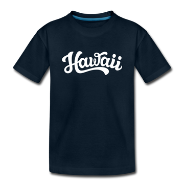 Hawaii Toddler T-Shirt - Hand Lettered Hawaii Toddler Tee - deep navy