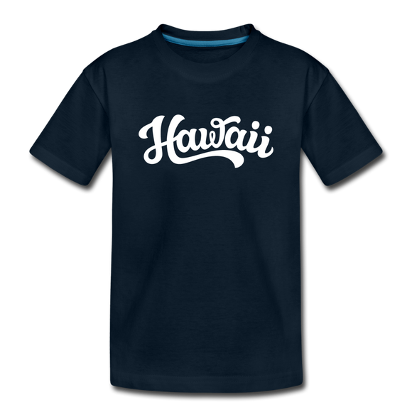 Hawaii Toddler T-Shirt - Hand Lettered Hawaii Toddler Tee - deep navy