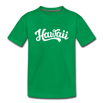 Hawaii Toddler T-Shirt - Hand Lettered Hawaii Toddler Tee - kelly green