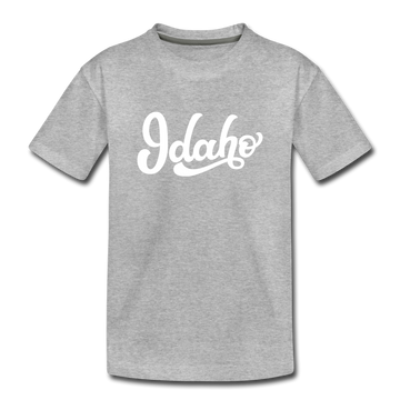 Idaho Toddler T-Shirt - Hand Lettered Idaho Toddler Tee - heather gray