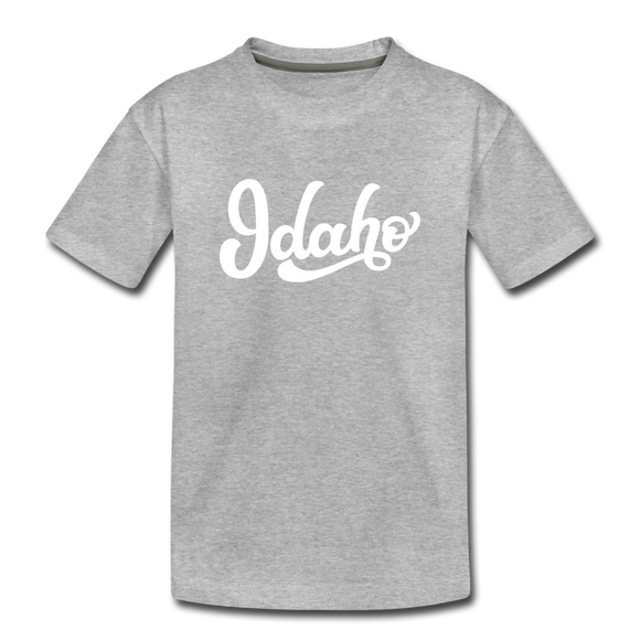 Idaho Toddler T-Shirt - Hand Lettered Idaho Toddler Tee - heather gray