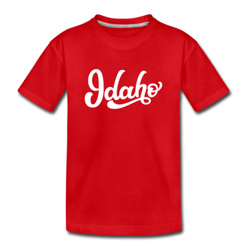 Idaho Toddler T-Shirt - Hand Lettered Idaho Toddler Tee - red