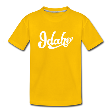 Idaho Toddler T-Shirt - Hand Lettered Idaho Toddler Tee - sun yellow