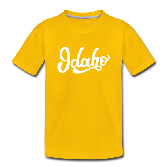 Idaho Toddler T-Shirt - Hand Lettered Idaho Toddler Tee - sun yellow