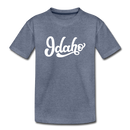 Idaho Toddler T-Shirt - Hand Lettered Idaho Toddler Tee - heather blue