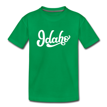 Idaho Toddler T-Shirt - Hand Lettered Idaho Toddler Tee - kelly green