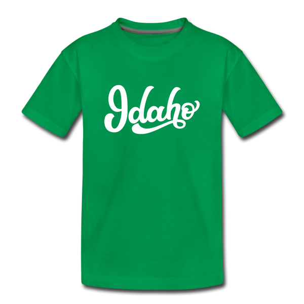 Idaho Toddler T-Shirt - Hand Lettered Idaho Toddler Tee - kelly green
