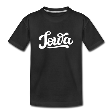 Iowa Toddler T-Shirt - Hand Lettered Iowa Toddler Tee - black