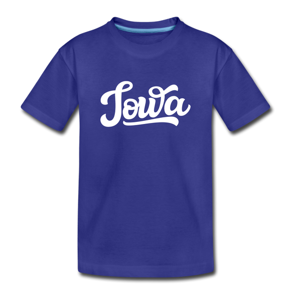 Iowa Toddler T-Shirt - Hand Lettered Iowa Toddler Tee - royal blue