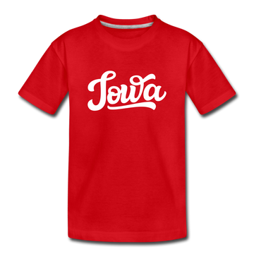 Iowa Toddler T-Shirt - Hand Lettered Iowa Toddler Tee - red