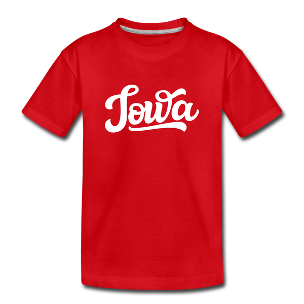 Iowa Toddler T-Shirt - Hand Lettered Iowa Toddler Tee - red