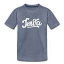 Iowa Toddler T-Shirt - Hand Lettered Iowa Toddler Tee - heather blue