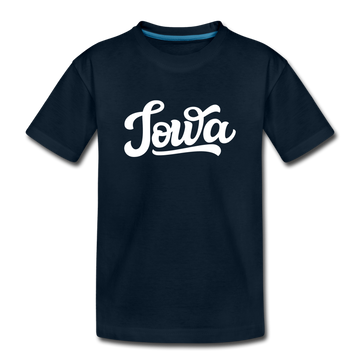Iowa Toddler T-Shirt - Hand Lettered Iowa Toddler Tee - deep navy