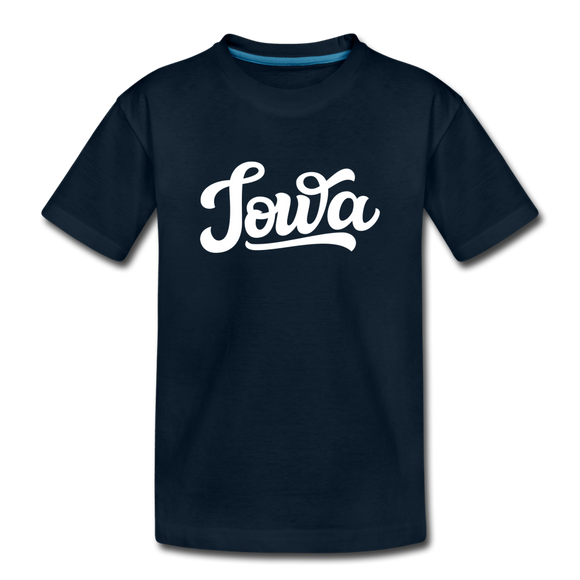 Iowa Toddler T-Shirt - Hand Lettered Iowa Toddler Tee - deep navy