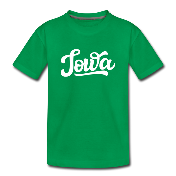 Iowa Toddler T-Shirt - Hand Lettered Iowa Toddler Tee - kelly green