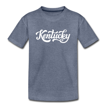 Kentucky Toddler T-Shirt - Hand Lettered Kentucky Toddler Tee - heather blue