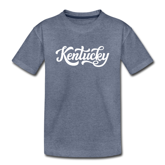 Kentucky Toddler T-Shirt - Hand Lettered Kentucky Toddler Tee - heather blue