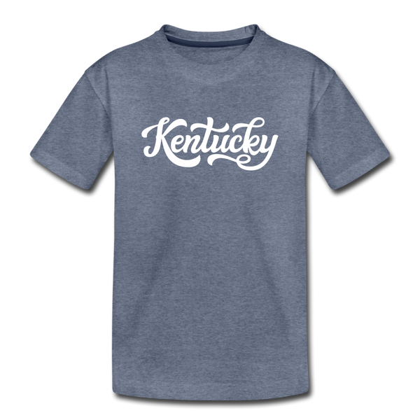 Kentucky Toddler T-Shirt - Hand Lettered Kentucky Toddler Tee - heather blue