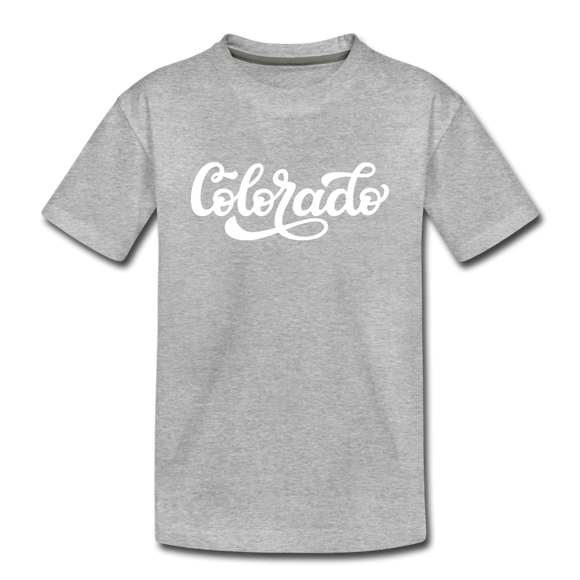 Colorado Toddler T-Shirt - Hand Lettered Colorado Toddler Tee - heather gray