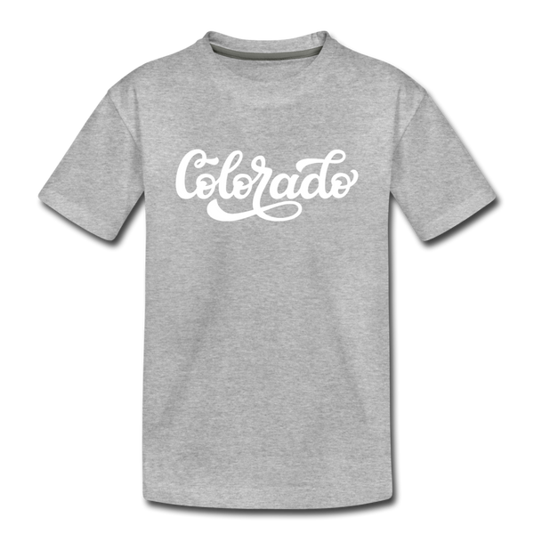 Colorado Toddler T-Shirt - Hand Lettered Colorado Toddler Tee - heather gray