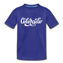 Colorado Toddler T-Shirt - Hand Lettered Colorado Toddler Tee - royal blue