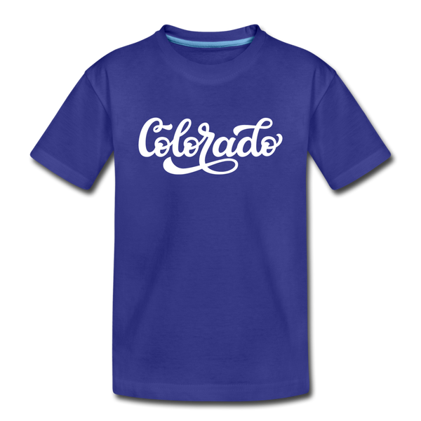 Colorado Toddler T-Shirt - Hand Lettered Colorado Toddler Tee - royal blue
